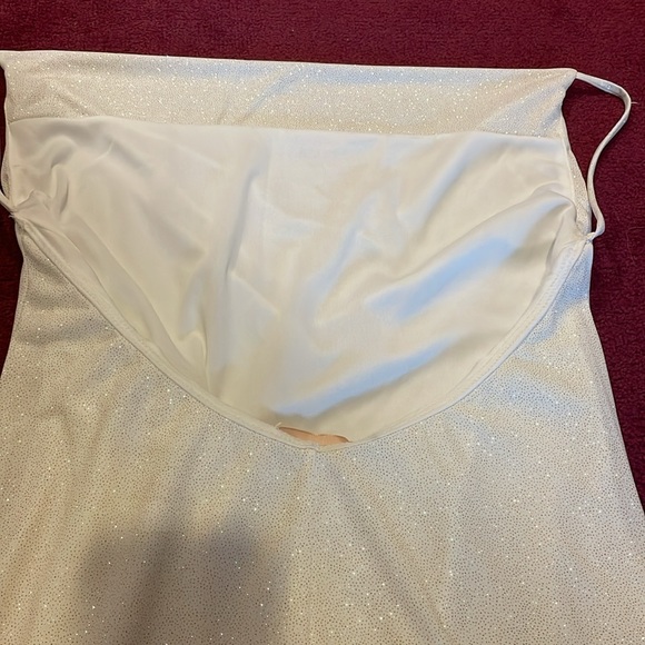 Misty Rose Sparkly White Backless Cowl Neck Mini Dress  Size M NWT - Picture 6 of 7